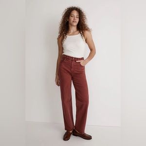 Madewell The Perfect Vintage Wide-Leg Jean: Garment-Dyed RICH BURGUNDY 26